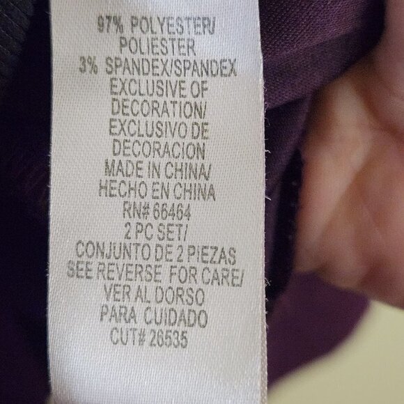 Studio 1 Petites Vintage Plum Micro Suede Pant Suit Size 10p - Picture 8 of 8